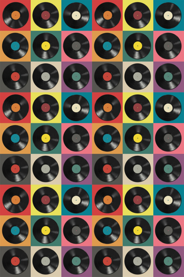 Motif de disques vinyles noirs Motif de disques vinyles noirs