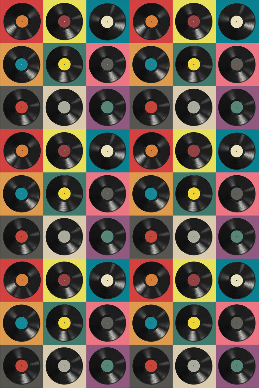 Motif de disques vinyles noirs