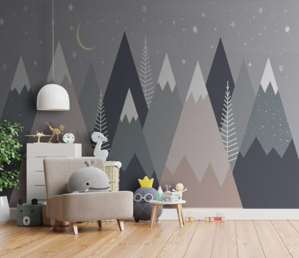Chaîne de montagnes avec arbres et étoiles u51255pir1m 600x517 - Chaîne de montagnes avec arbres et étoiles - tegory