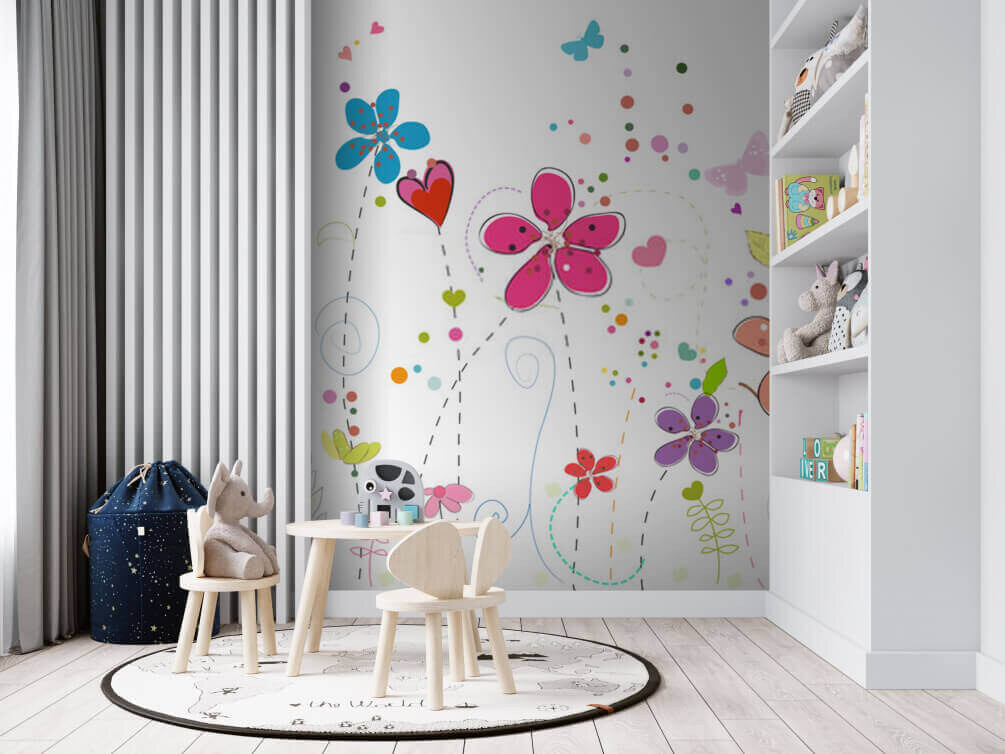 Groupe de fleurs avec papillons u51046pir1m - Groupe de fleurs avec papillons - tegory