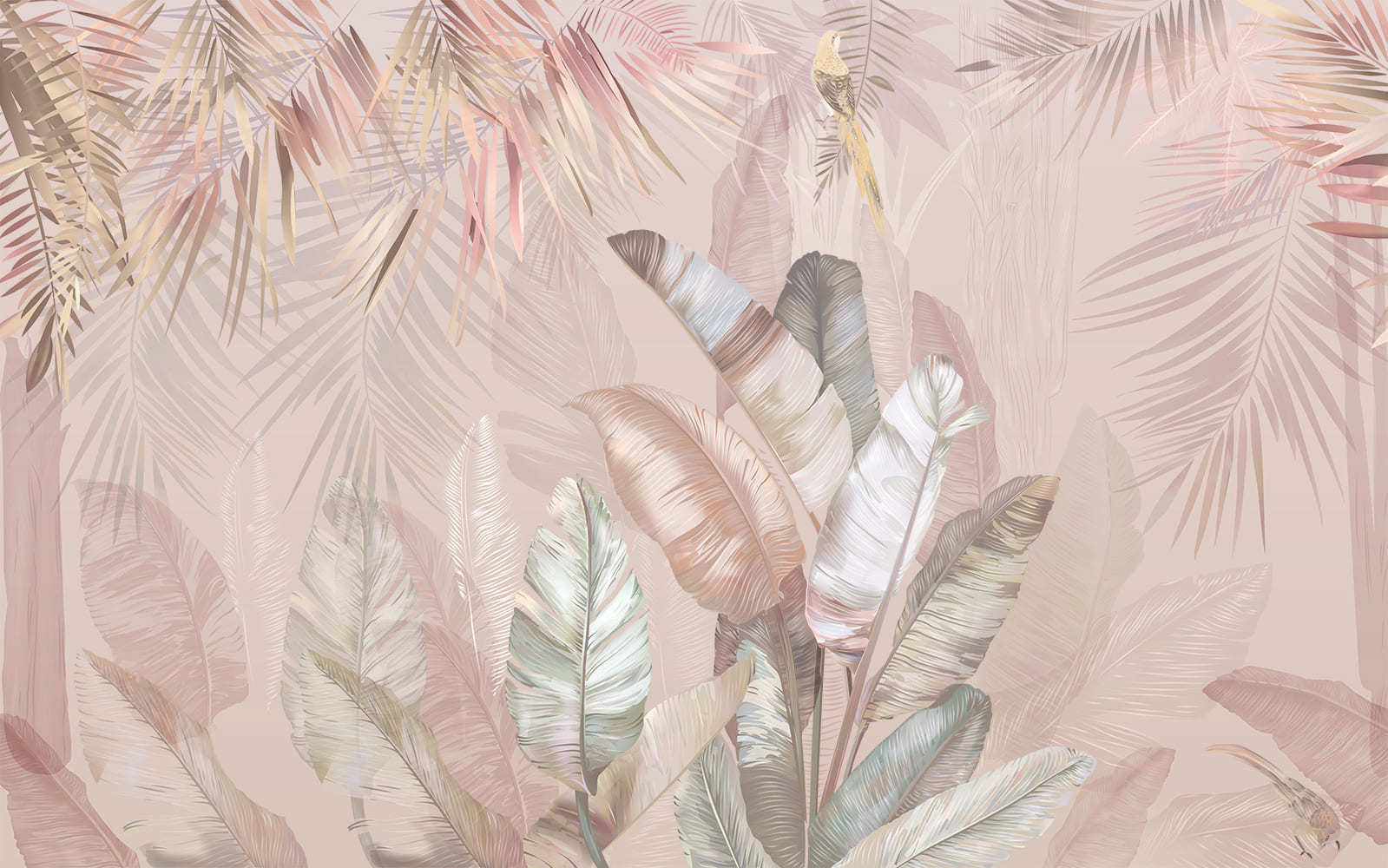 Tropical leaves in soft pastel hues Tropical leaves in soft pastel hues