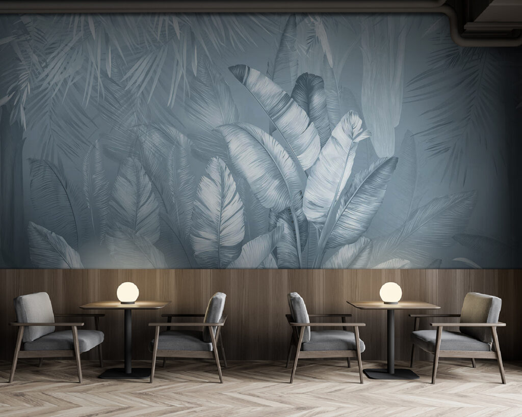 Serene jungle foliage in soft hues