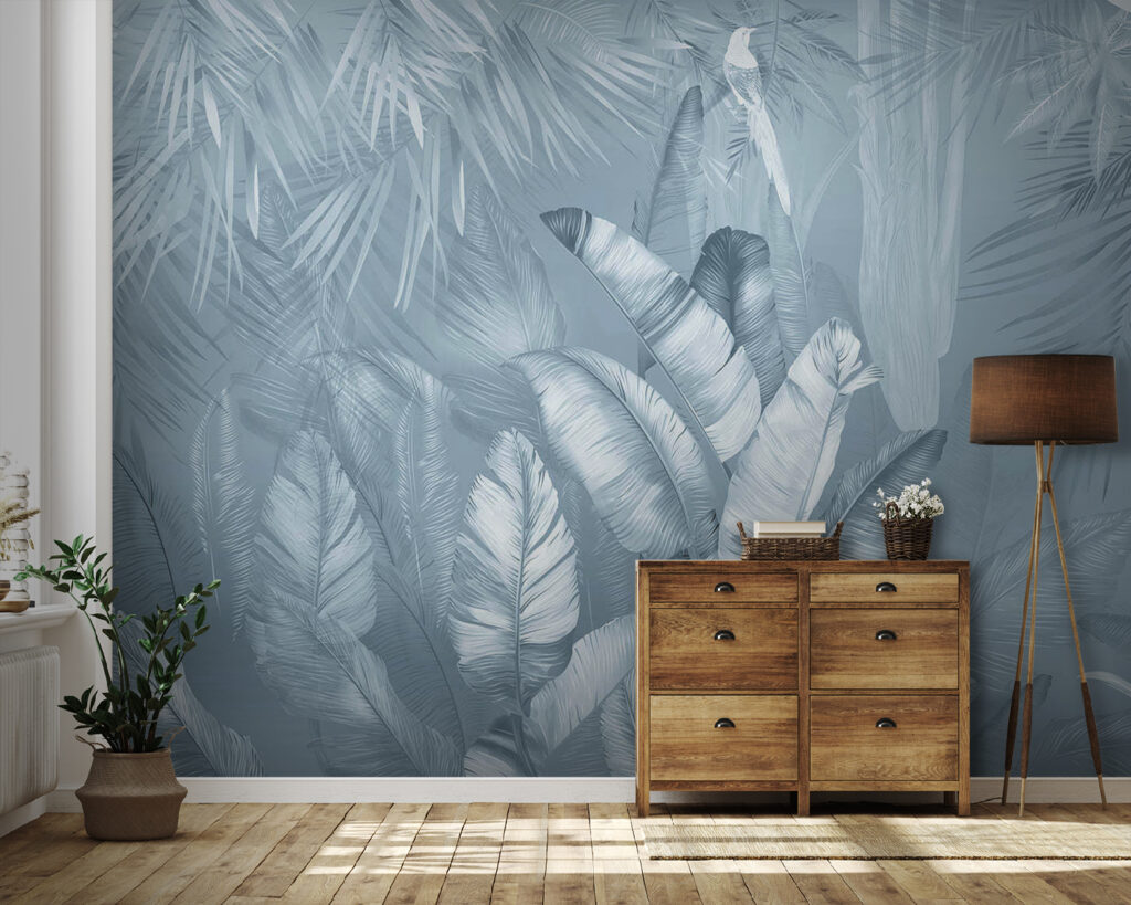 Serene jungle foliage in soft hues