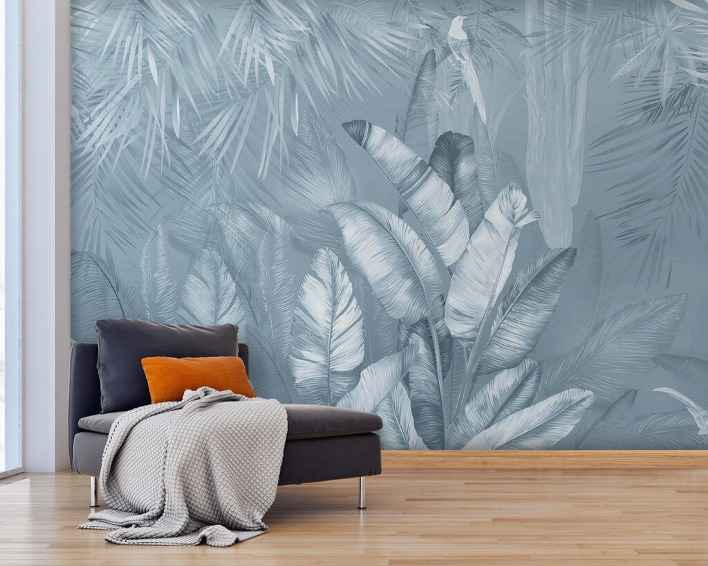 Serene jungle foliage in soft hues