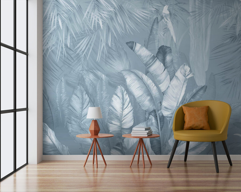 Serene jungle foliage in soft hues