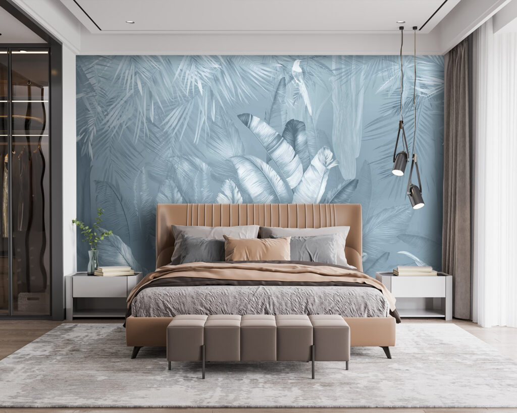 Serene jungle foliage in soft hues