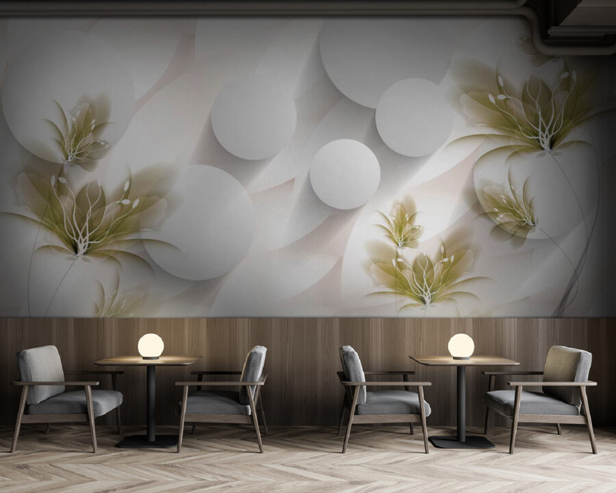 Motif floral blanc et vert Motif floral blanc et vert