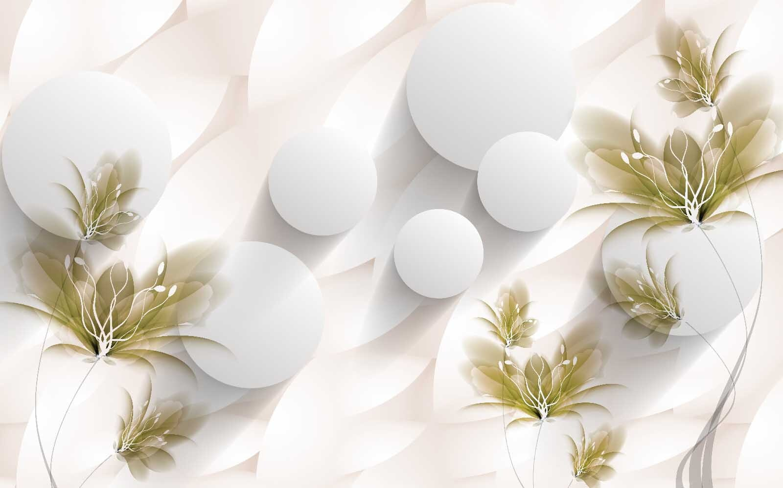 Motif floral blanc et vert u49957p - Motif floral blanc et vert - tegory