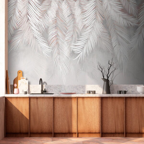 Feuilles blanches sur fond gris Feuilles blanches sur fond gris