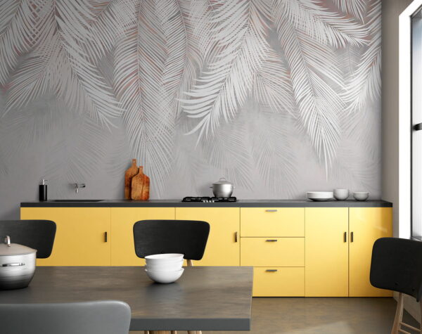 Feuilles blanches sur fond gris Feuilles blanches sur fond gris