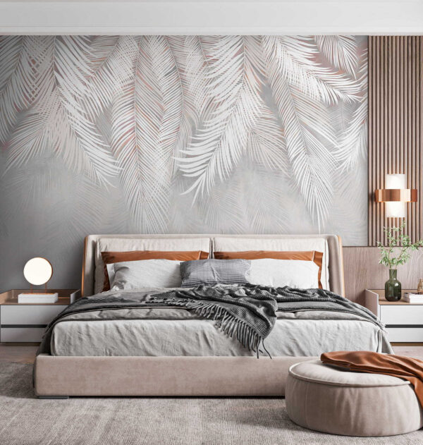Feuilles blanches sur fond gris Feuilles blanches sur fond gris