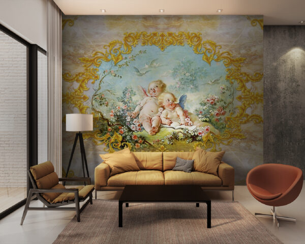 Peinture d'anges et de fleurs Peinture d'anges et de fleurs