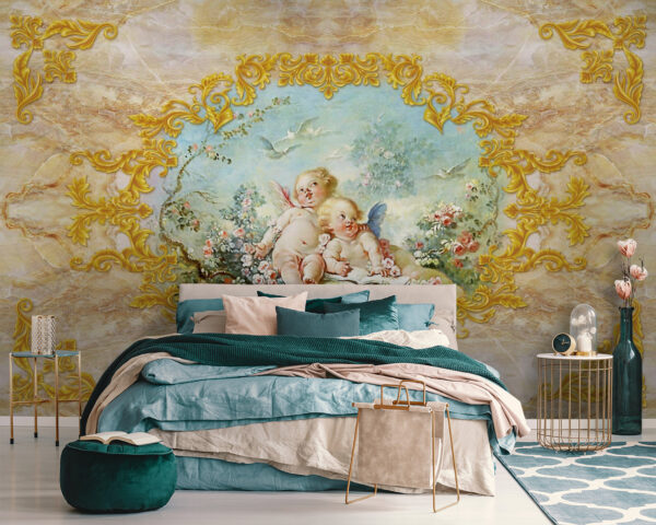 Peinture d'anges et de fleurs Peinture d'anges et de fleurs