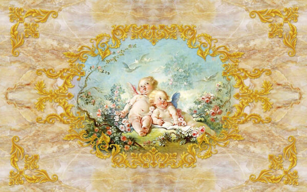 Peinture d'anges et de fleurs Peinture d'anges et de fleurs