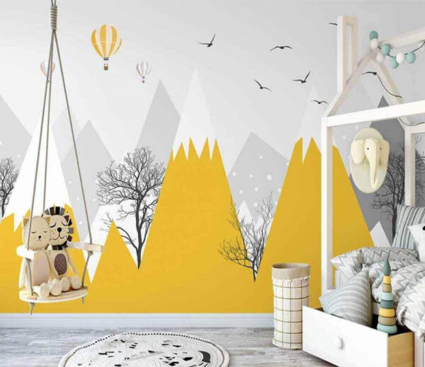 Montagnes jaunes avec arbres et oiseaux u47807pir1m 600x519 - Montagnes jaunes avec arbres et oiseaux - tegory