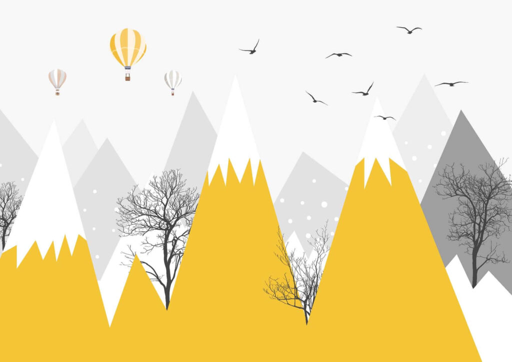 Montagnes jaunes avec arbres et oiseaux u47807p 1024x723 - Montagnes jaunes avec arbres et oiseaux - tegory