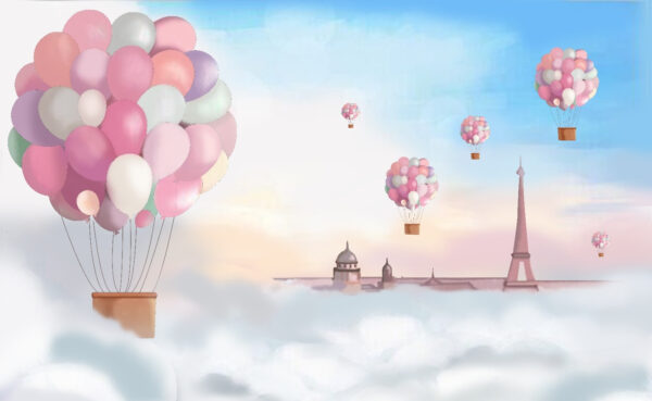 Groupe de ballons flottant dans le ciel Groupe de ballons flottant dans le ciel