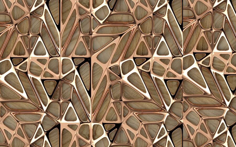 Motif géométrique complexe dans des tons chauds