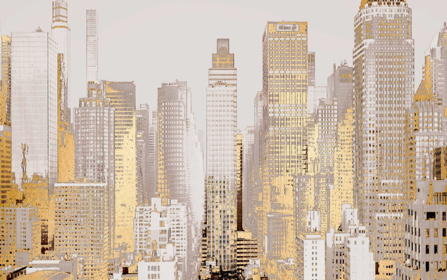 L'horizon d'une ville avec de nombreux bâtiments de grande taille L'horizon d'une ville avec de nombreux bâtiments de grande taille