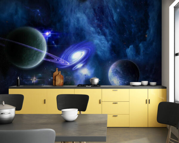 Les planètes dans l'espace avec les planètes et les étoiles Les planètes dans l'espace avec les planètes et les étoiles