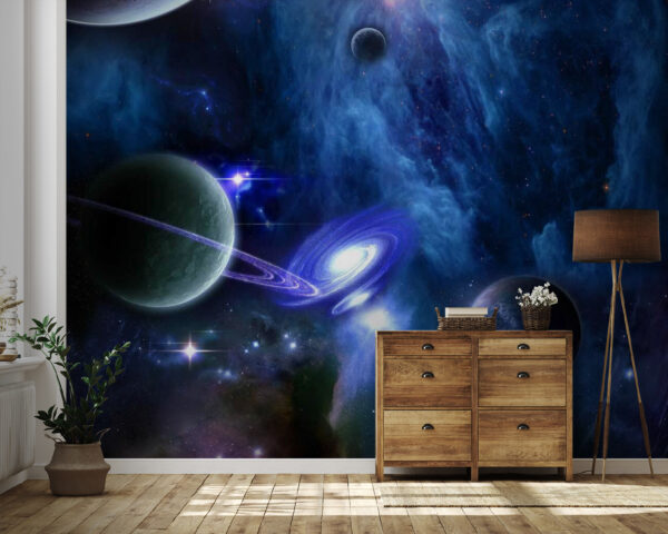 Les planètes dans l'espace avec les planètes et les étoiles Les planètes dans l'espace avec les planètes et les étoiles