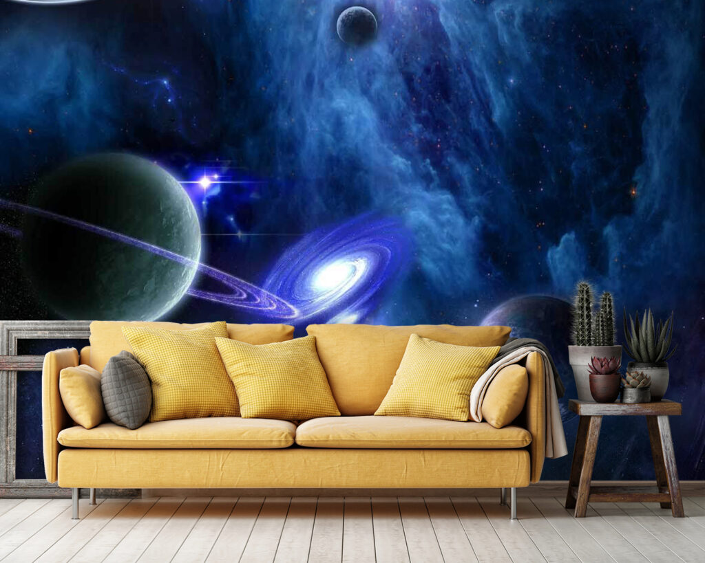 Planets in space with planets and stars Planets in space with planets and stars