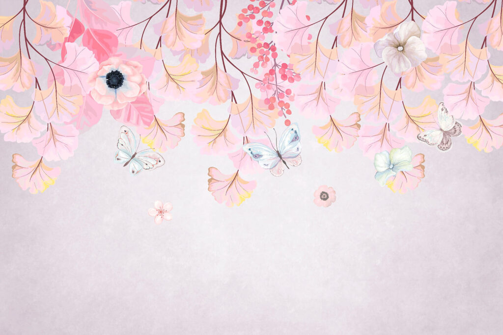 Peinture de fleurs et de papillons u44222p 1024x683 - Peinture de fleurs et de papillons