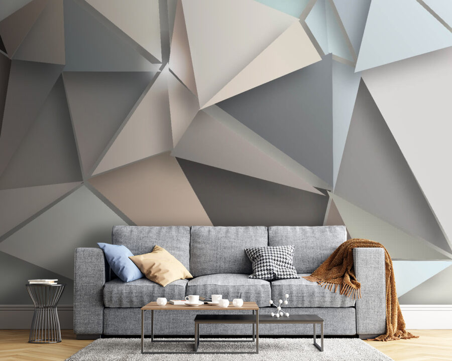 Formes géométriques abstraites dans des couleurs douces.
