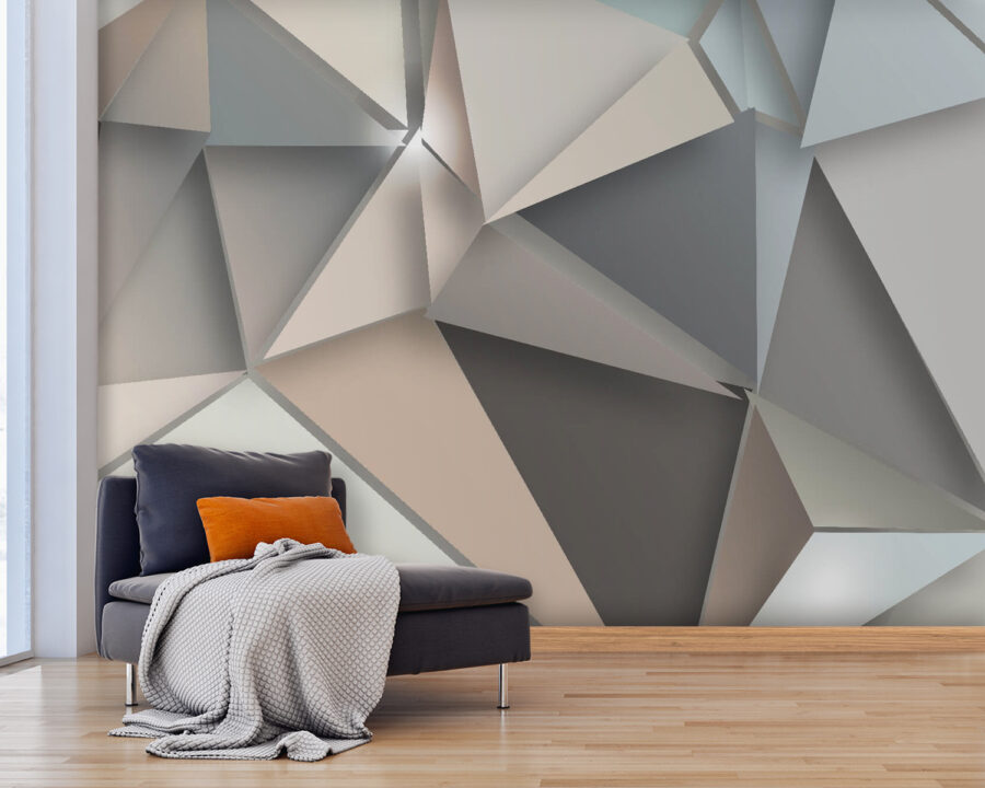 Formes géométriques abstraites dans des couleurs douces.