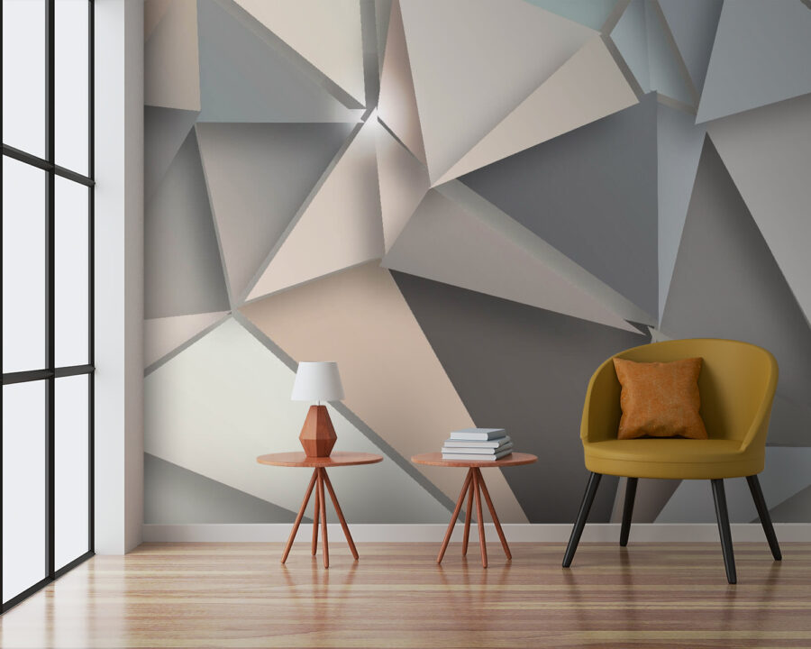 Formes géométriques abstraites dans des couleurs douces.