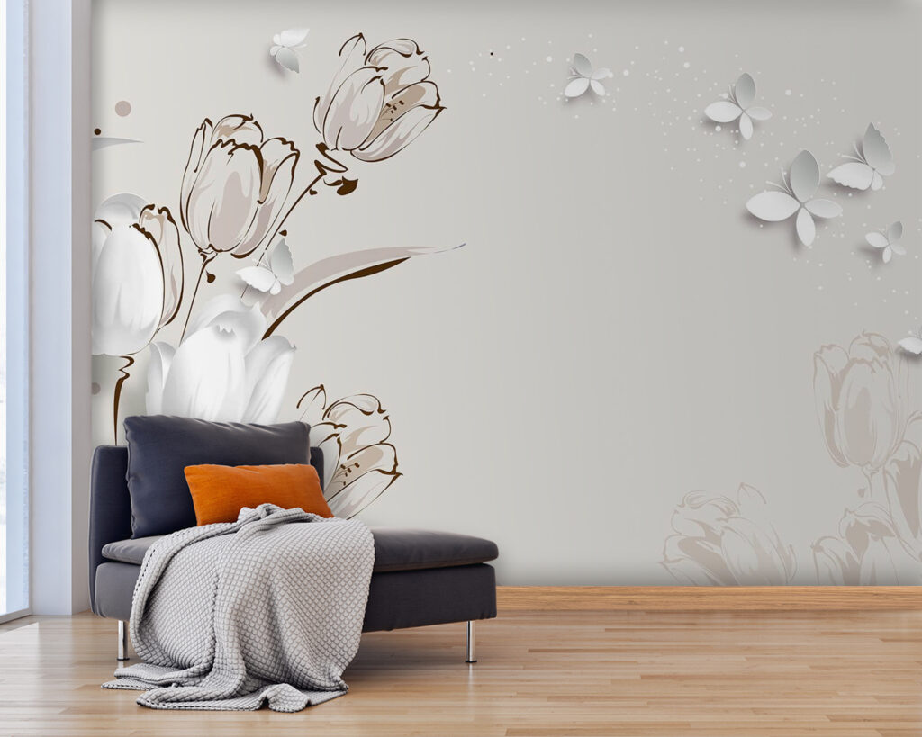 Tulipes blanches et papillons u42642pig25 1024x819 - Tulipes blanches et papillons - tegory