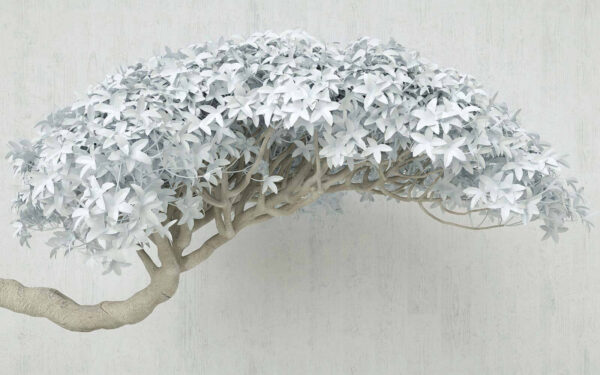 Arbre blanc avec des feuilles blanches Arbre blanc avec des feuilles blanches