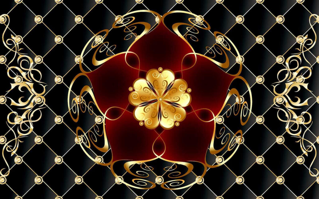 Motif floral élégant sur fond noir Motif floral élégant sur fond noir