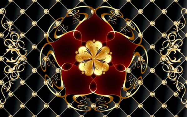 Motif floral élégant sur fond noir Motif floral élégant sur fond noir