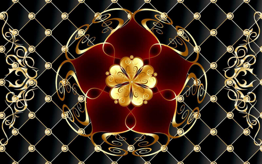 Motif floral élégant sur fond noir