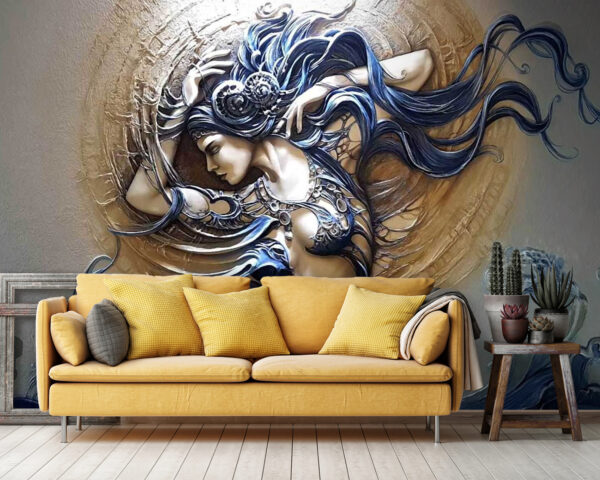 Peinture d'une femme aux cheveux longs Peinture d'une femme aux cheveux longs