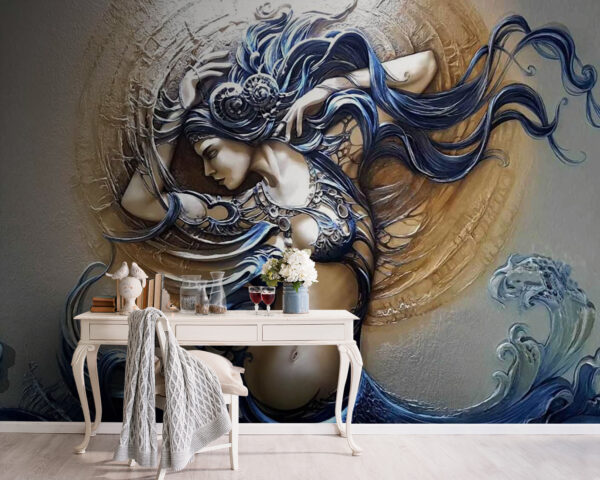 Peinture d'une femme aux cheveux longs Peinture d'une femme aux cheveux longs