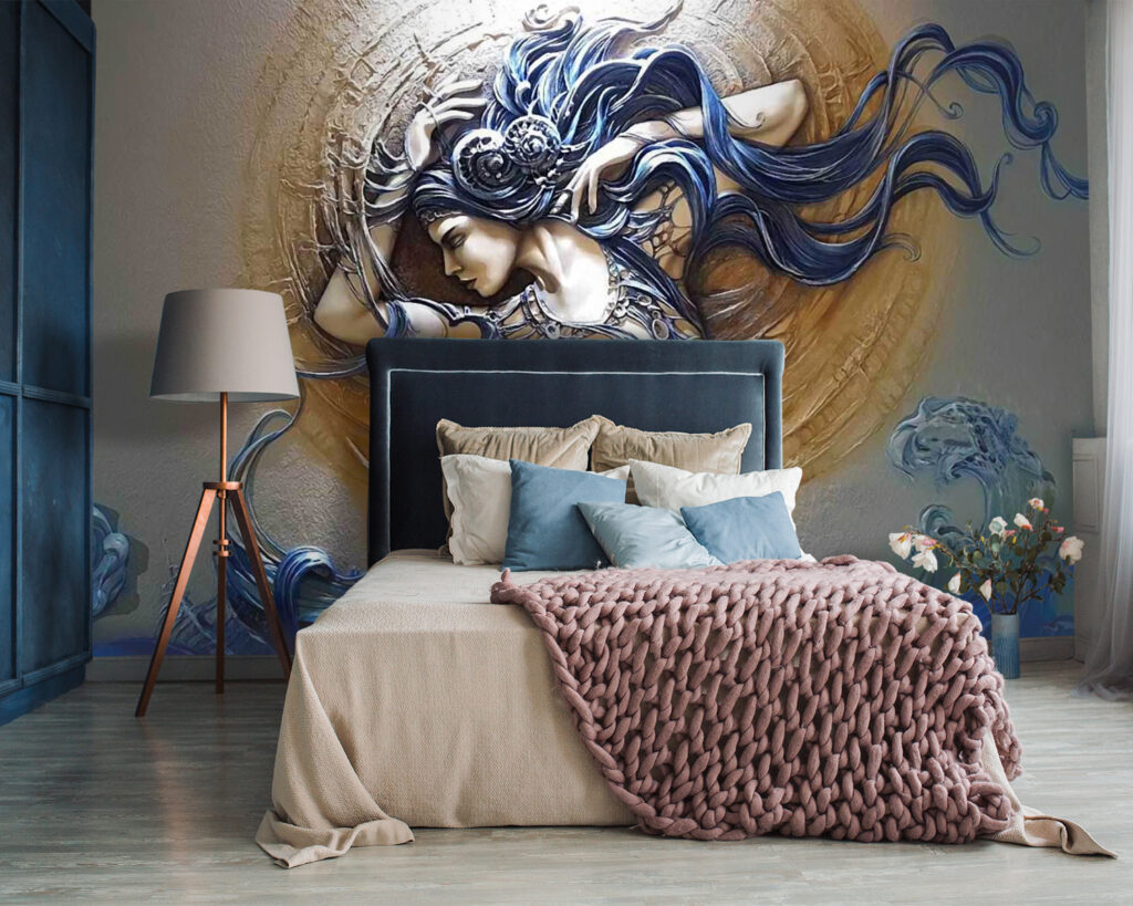 Painting of a woman with long hair Painting of a woman with long hair