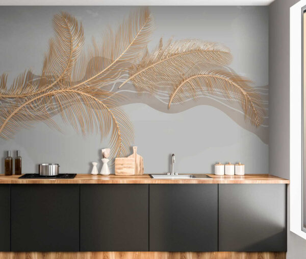 Elegant metallic feather illustration Elegant metallic feather illustration