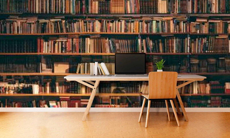 Papier peint Grande bibliothèque remplie de livres – Image 2