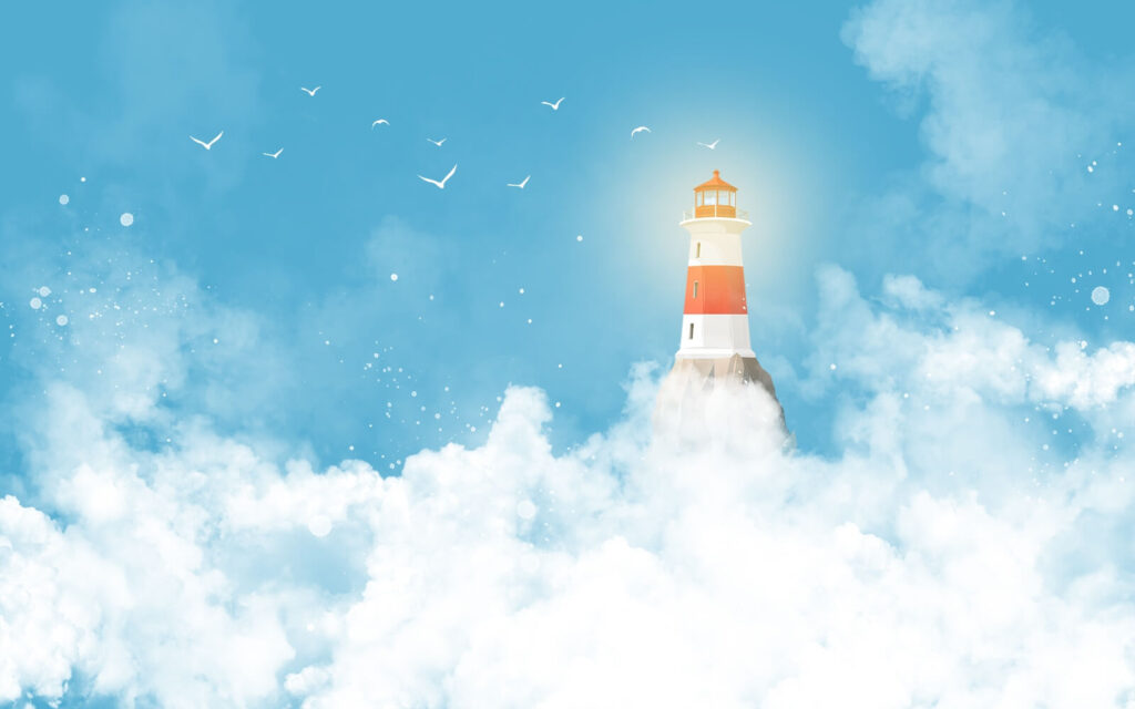 Phare dans les nuages Phare dans les nuages