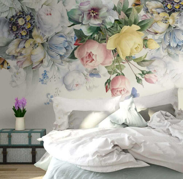 Groupe de fleurs avec papillons Groupe de fleurs avec papillons