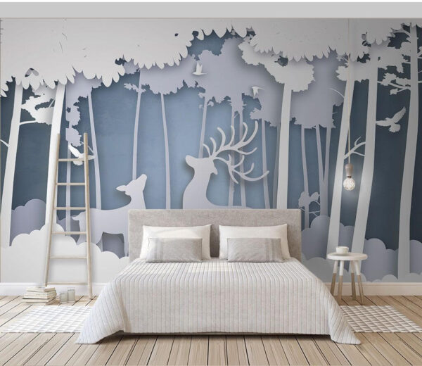 Découpage en papier d'un cerf dans une forêt u39052pib1m 600x520 - Découpage en papier d'un cerf dans une forêt - tegory