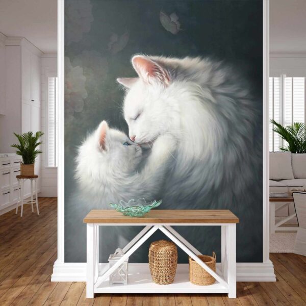 Chat et chaton s'embrassant Chat et chaton s'embrassant
