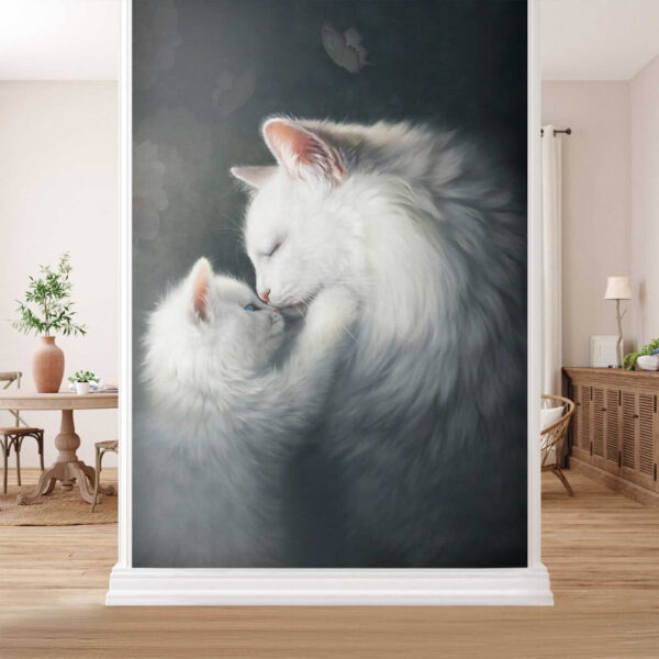 Chat et chaton s'embrassant Chat et chaton s'embrassant