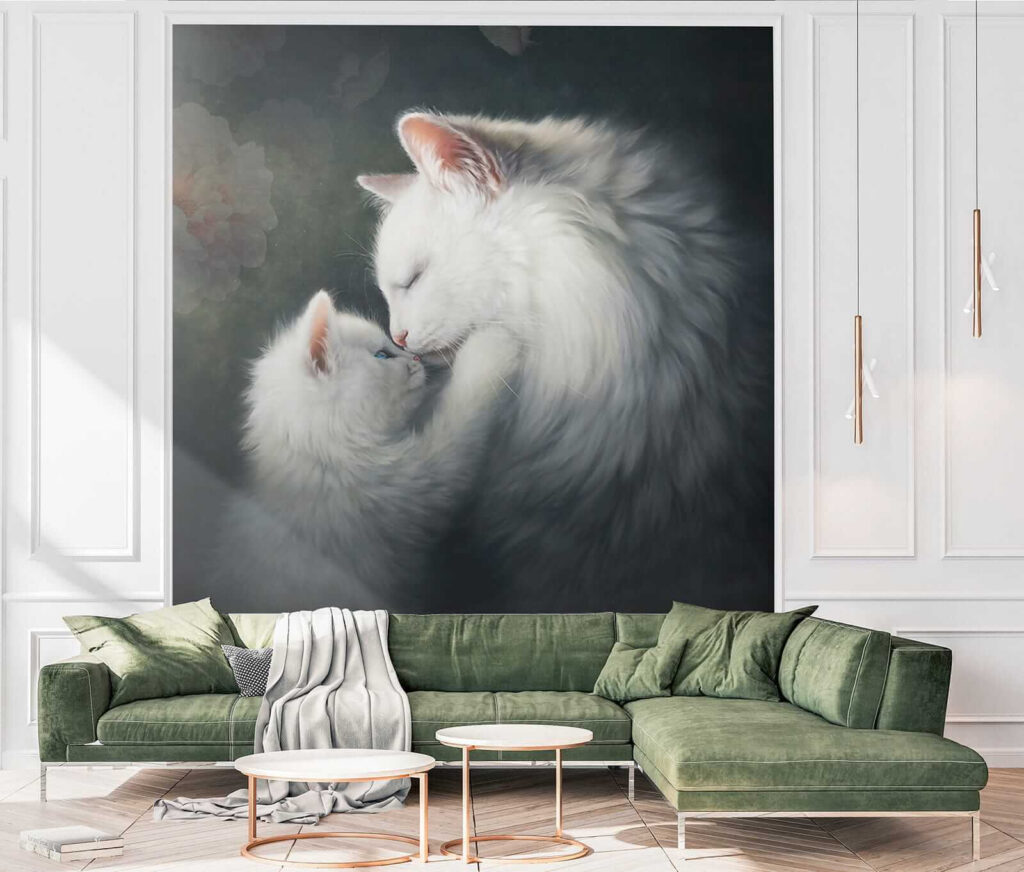 Cat and kitten kissing Cat and kitten kissing
