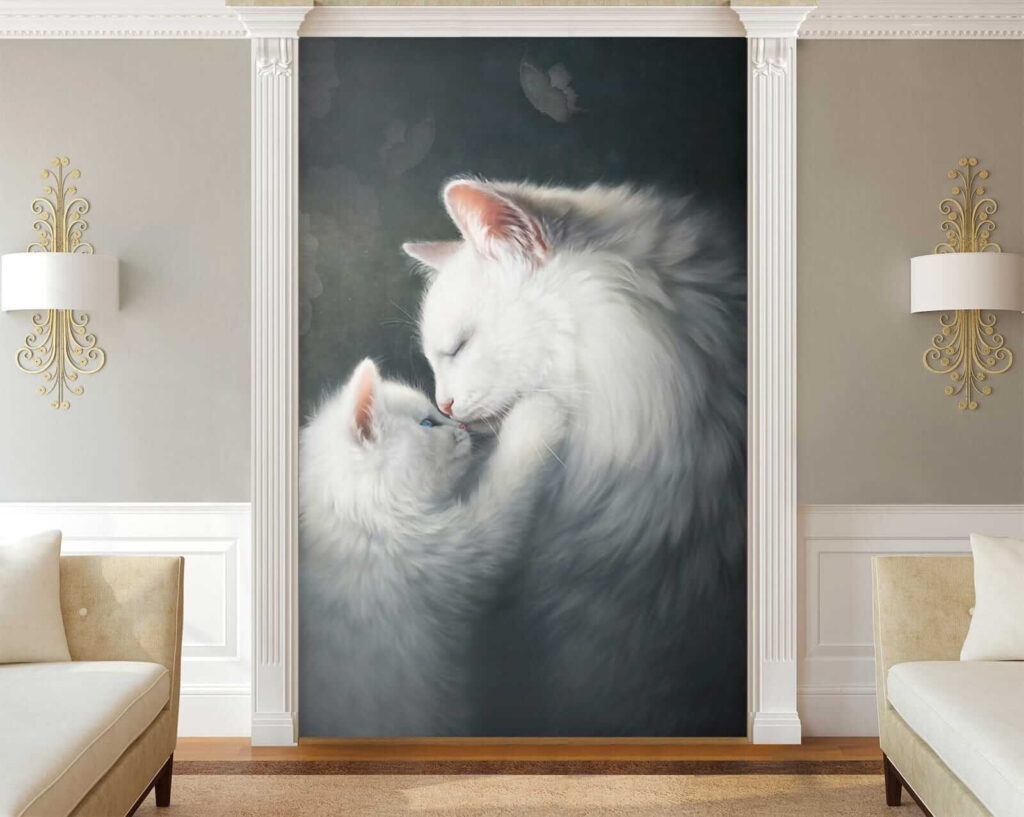 Cat and kitten kissing Cat and kitten kissing