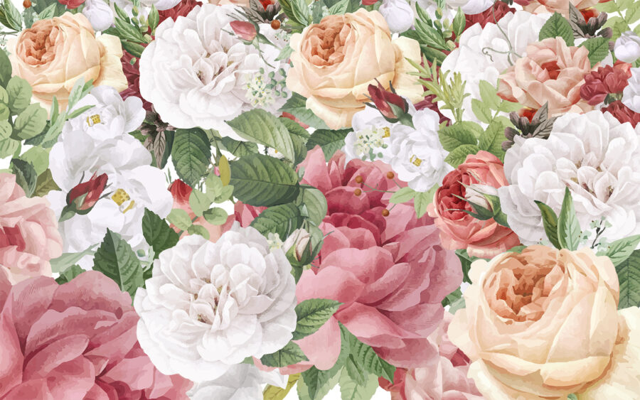 Fleurs luxuriantes dans des tons pastel