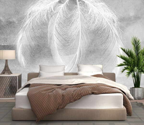 Plumes délicates dans une lumière douce Papier peint Plumes délicates dans une lumière douce
