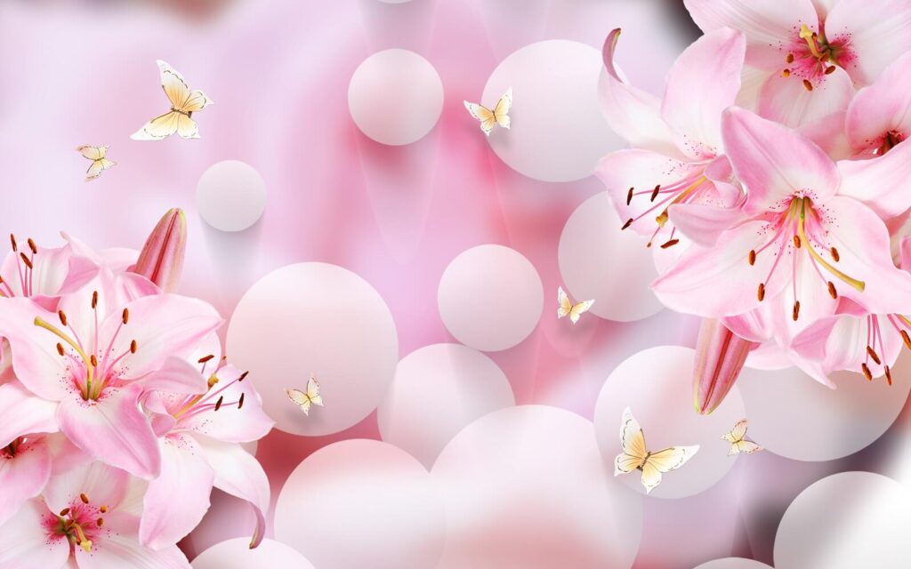 Fleurs roses et papillons u37477p 1024x640 - Fleurs roses et papillons - tegory